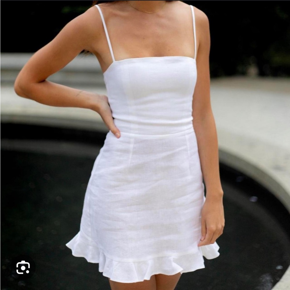 Reformation - White Linen Minidress
